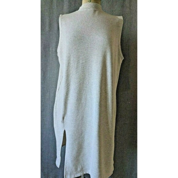 Oak+Fort Women Long Tunic Vest Sweater Dress Gray Knit Made In Korea Size OS - Picture 1 of 7